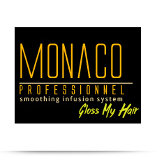 ghצוב לוגו מונקו. החלקת שיער. עיצוב מותג